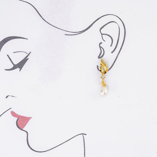 Irregular White Freshwater Pearl Stud Earrings