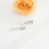 Silken White Drop Freshwater Pearl Stud Earrings