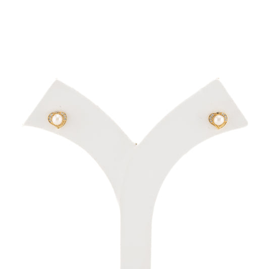 Radiance Pearl White Stone Stud Earrings