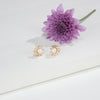Enduring White Stone Freshwater Pearl Stud Earrings