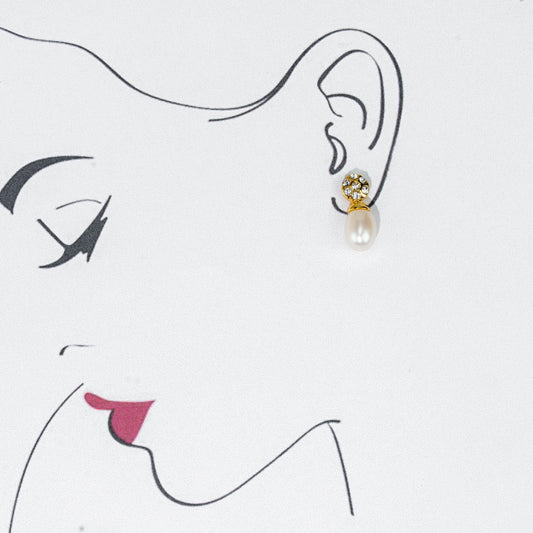 Rosy White Freshwater Pearl Studs Earrings