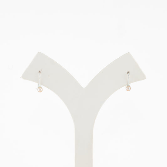 Contemporary Button Shaped Freshwater Pearl Drop Earrings