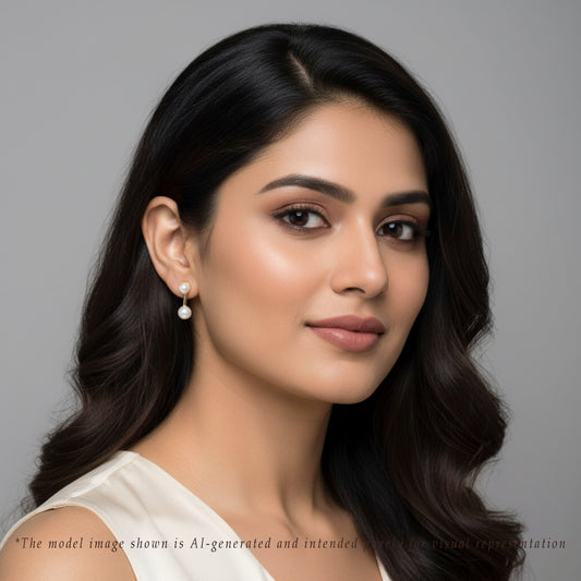 Elegant White Freshwater Pearl Stud Earrings