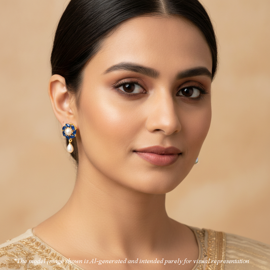 Floral Mix Freshwater Hanging Pearl Earring