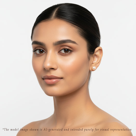 Pink Button Freshwater Pearl Stud Earrings