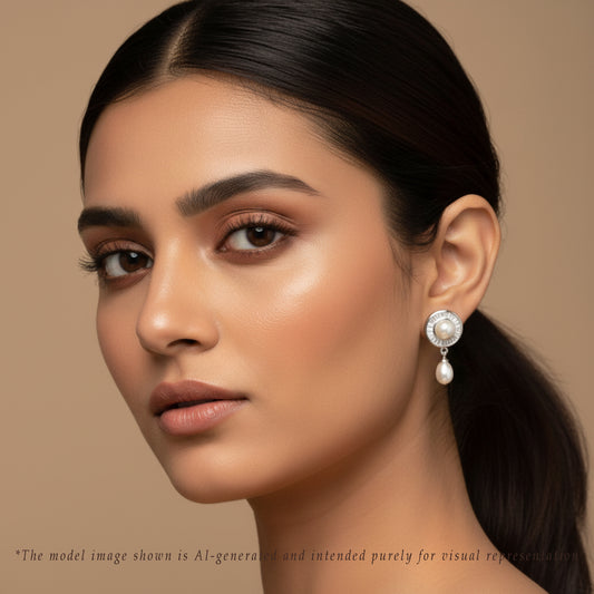 Seized White Freshwater Pearl Stud Earrings