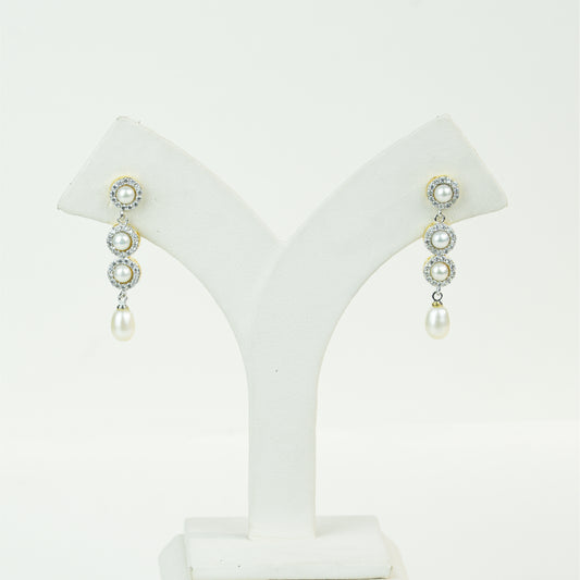 Pristine Freshwater Pearl Hanging Earrings