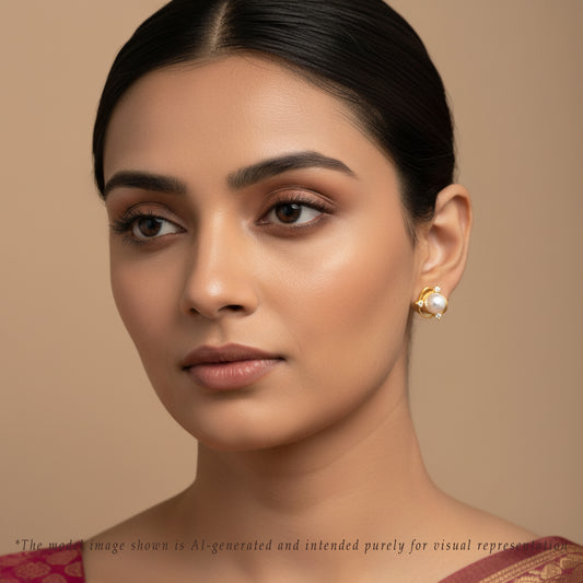 Versatile White Freshwater Pearl Stud Earrings