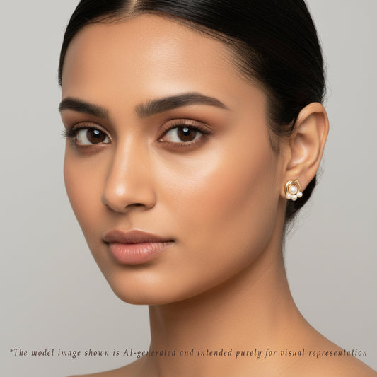 Rosy White Freshwater Pearl Studs Earrings