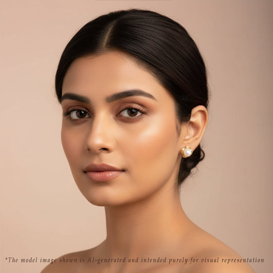 Dreamy White Freshwater Pearl Stud Earrings