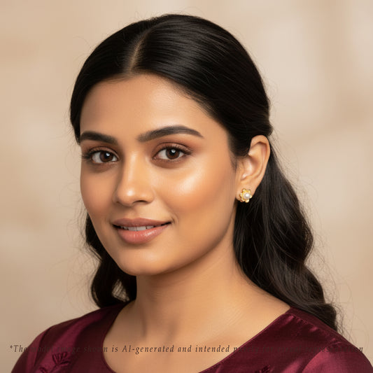 Shiny White Freshwater Pearl Stud Earrings