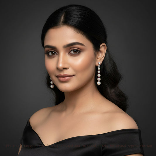 Natural Ruby And Near Round White Grading Freshwater Pearl Hanging Earrings