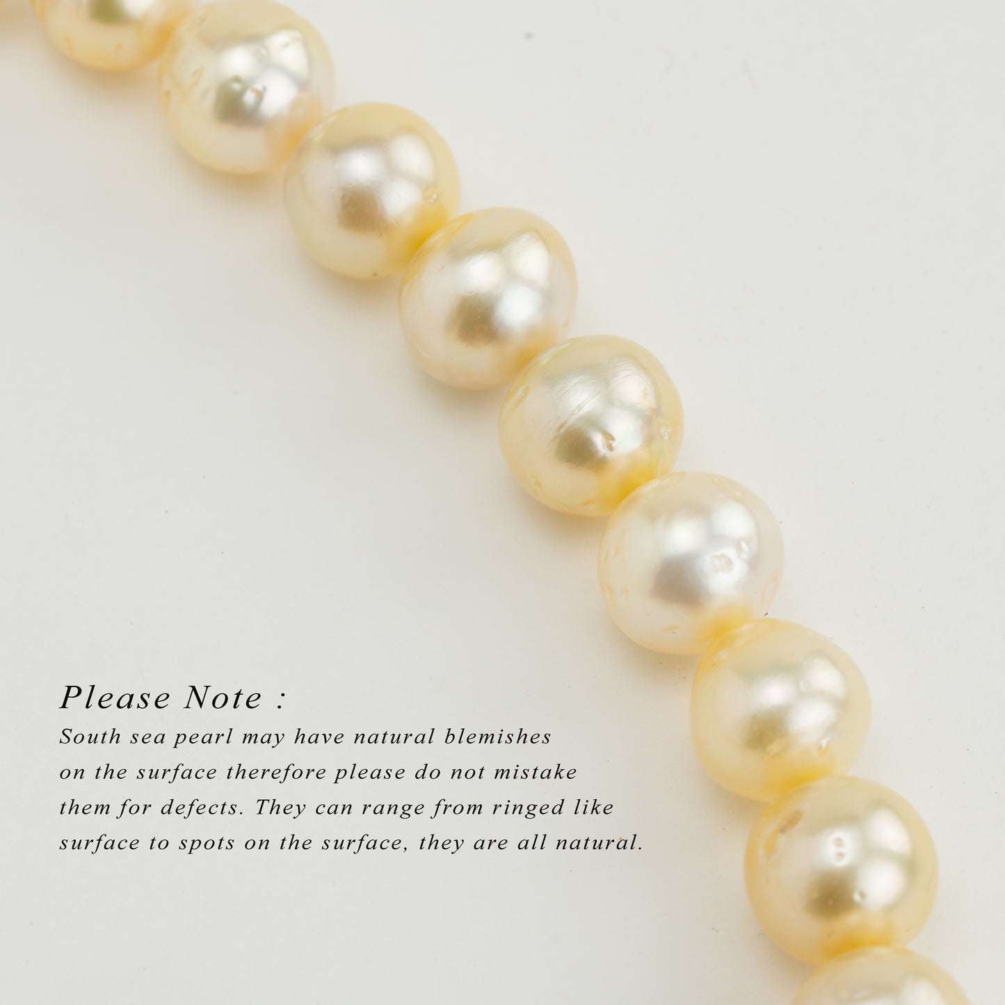 11.0-12.0mm Cream Near Round Ringed South Sea Pearl Necklace Set - A Quality