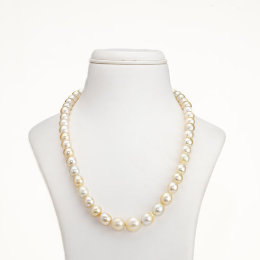 11.0-12.0mm Cream Drop South Sea Pearl Necklace Set - A Quality