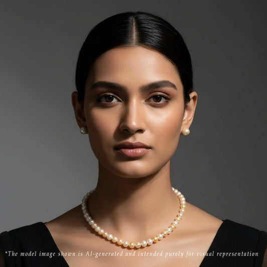 7.0-8.0mm Multicolor Near Round South Sea Pearl Necklace Set - AA Quality