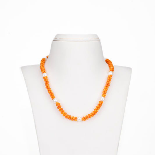 Orange Multoclor Beads Necklace