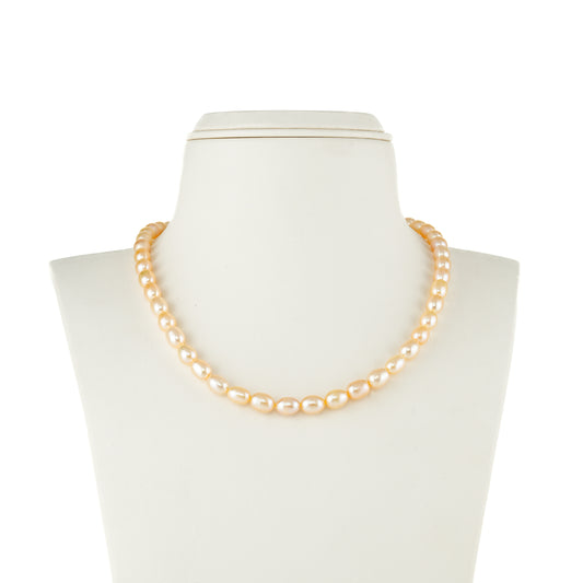 9.0-10.0mm Pink Drop Freshwater Pearl Necklace Set- AA Quality