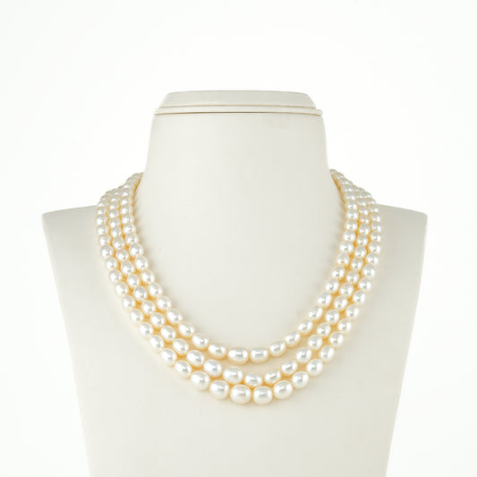 Grading White Drop Freshwater Pearl Necklace Set - AA Quality