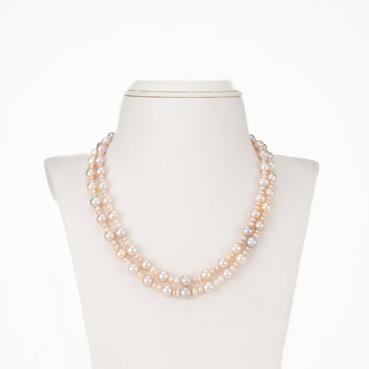7.0-8.0mm Multicolor Mix Freshwater Pearl Necklace Set - AA Quality