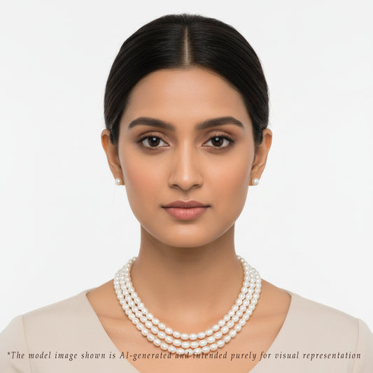 Grading White Drop Freshwater Pearl Necklace Set - AA Quality