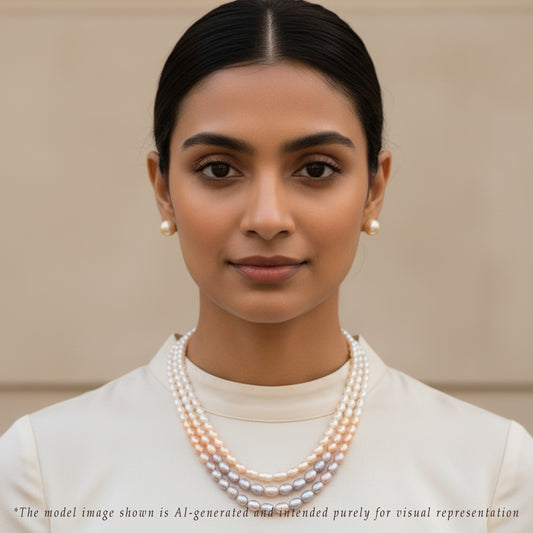 Grading Rainbow Drop Freshwater Pearl Necklace Set - AA Quality
