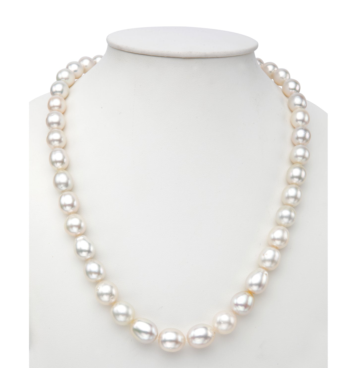 10.0-11.00mm Cream Near Round Grading South Sea Pearls Necklace Set-AA Quality