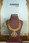 Majestic Antique Gold Bridal Stone Necklace
