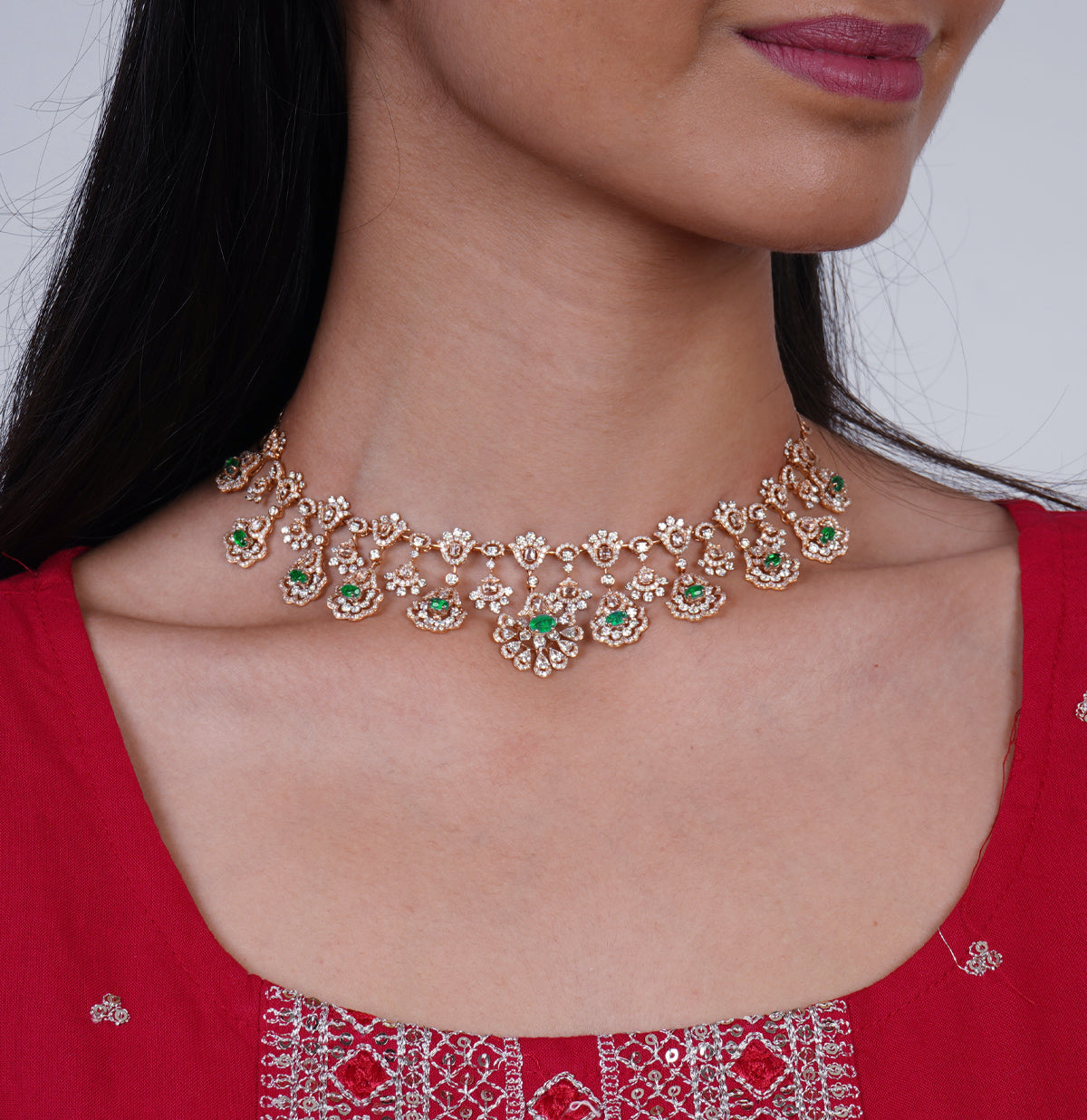 Charming Diamond Necklace Set