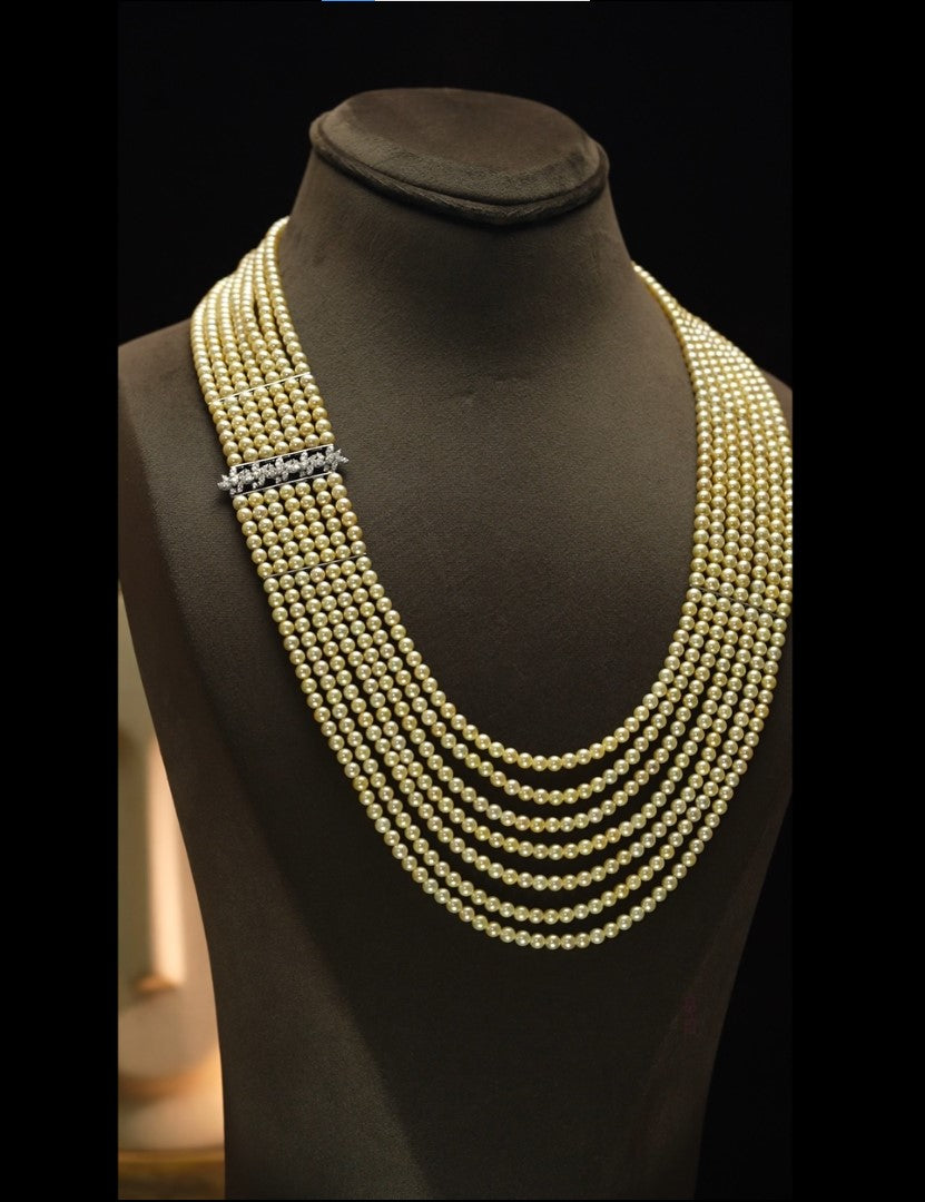 Statement Pearls Diamond Necklace