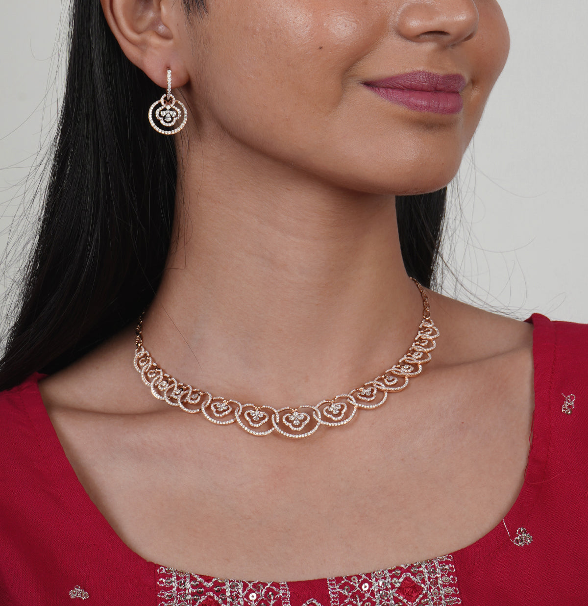 Designer Diamond Necklace Set