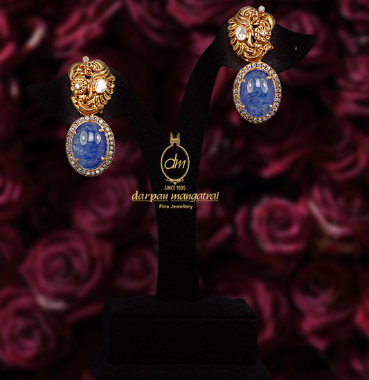 Brilliant Tanzanite and Polki Necklace Set