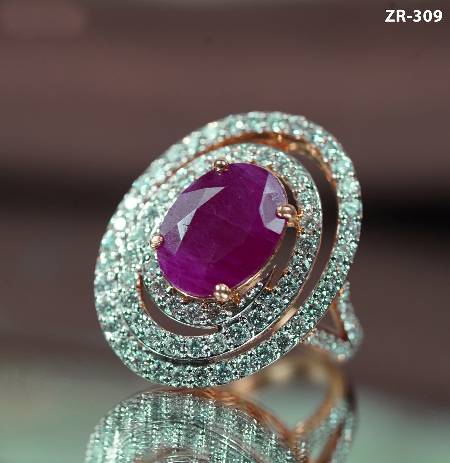 Dramatic Ruby Diamond Ring