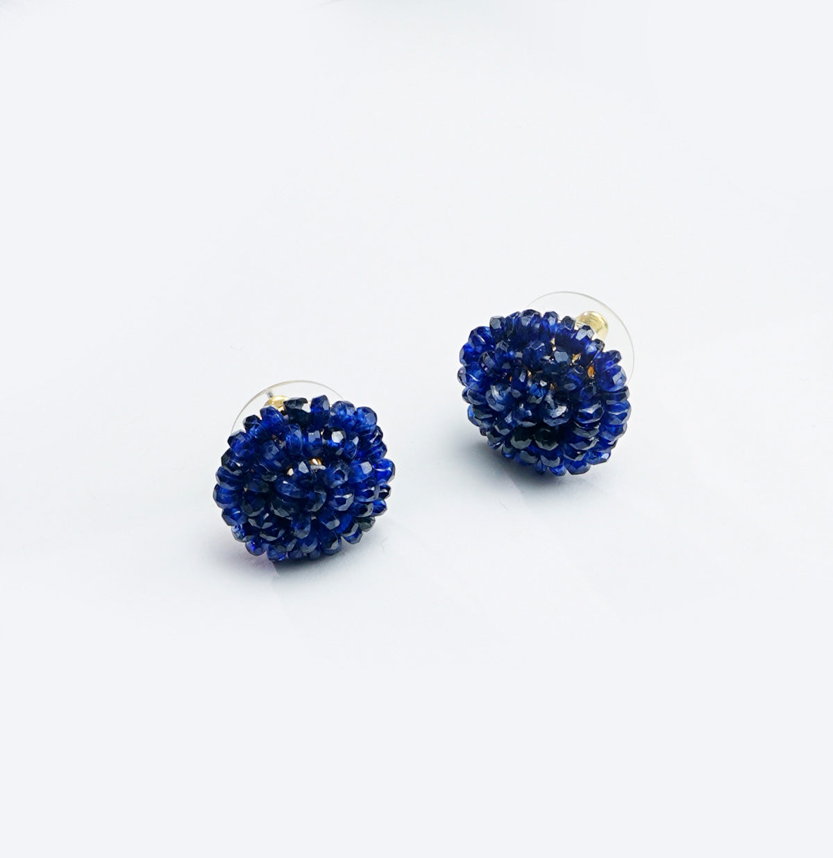 Real Blue Sapphire Stud Earrings