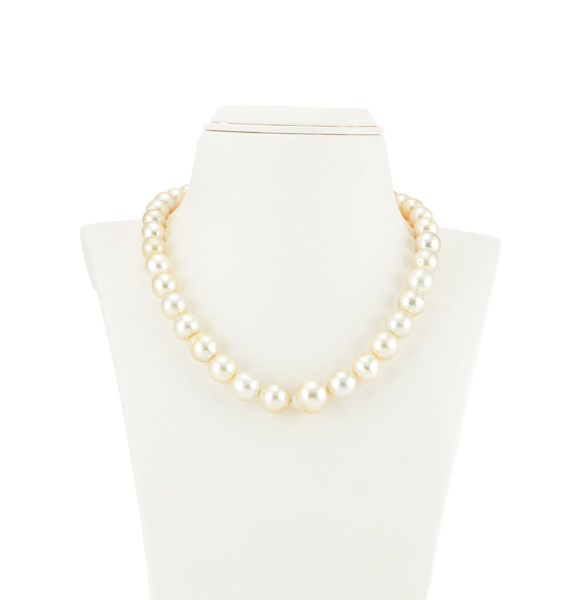 9.0-18.0mm Cream Near Round South Sea Pearls Necklace Set- A Quality