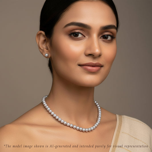 Graceful Grey Freshwater Necklace Gift Box