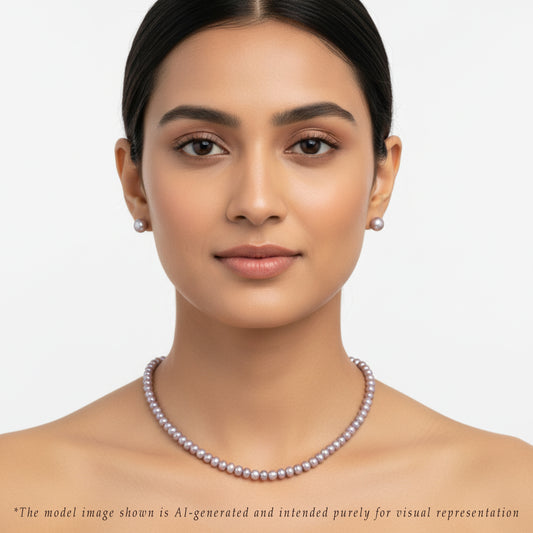 Lavender Grading Freshwater Pearl Necklace Gift Box