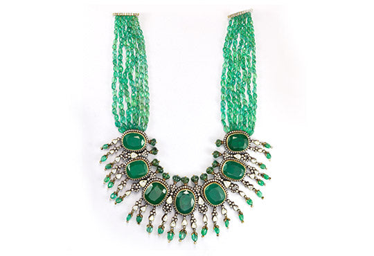 Buy Emerald Green Choker Set Online In India