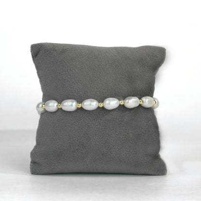 Delicate White Drop Freshwater Pearl Bracelet