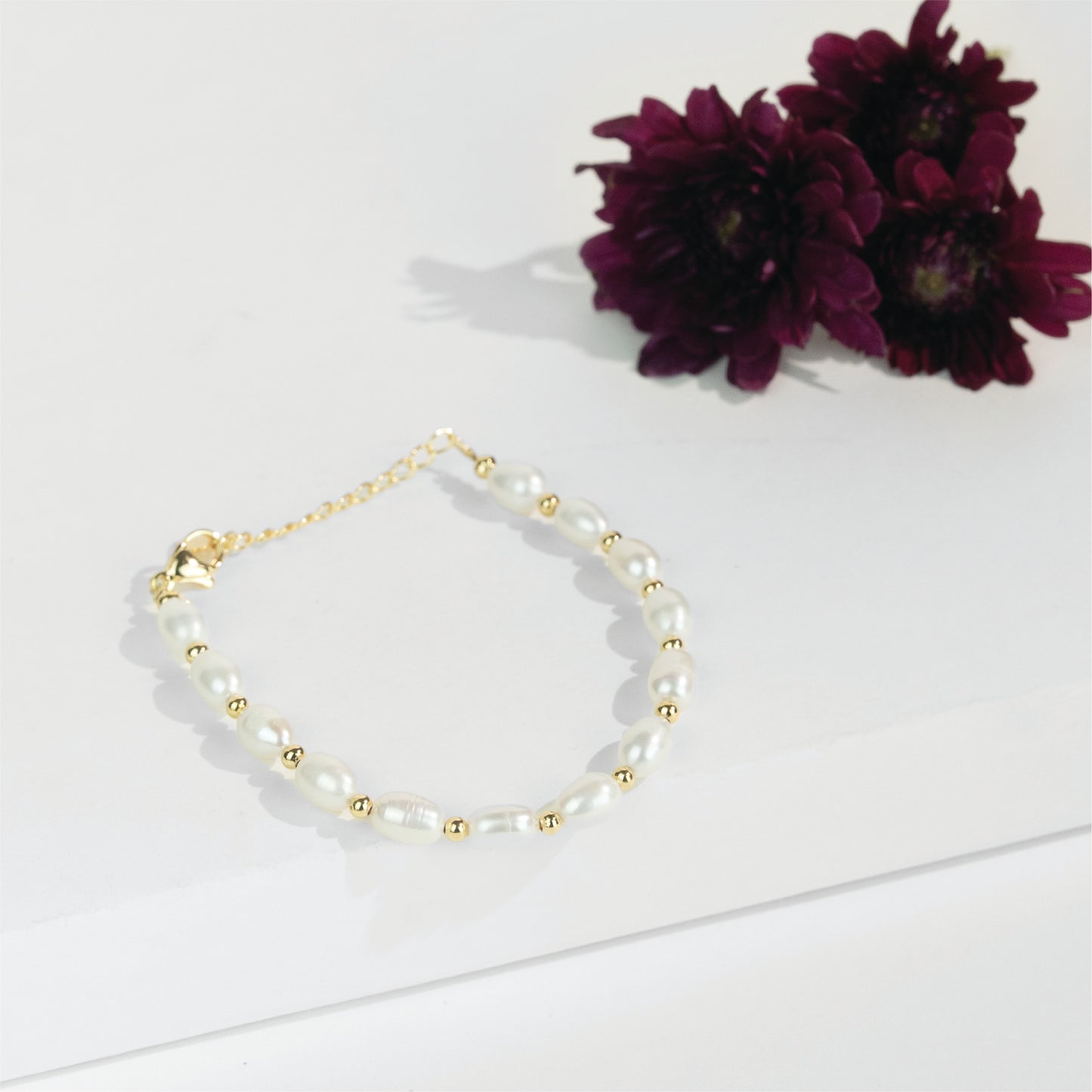 Delicate White Drop Freshwater Pearl Bracelet