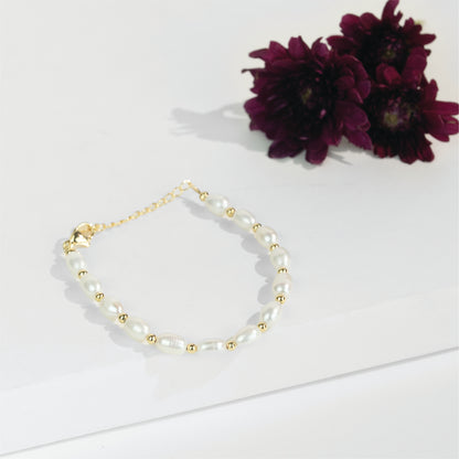 Delicate White Drop Freshwater Pearl Bracelet