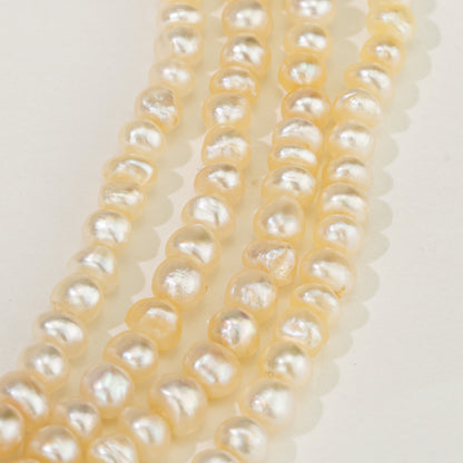 2.3-4.5mm Cream Near Round Real Pearl Necklace 4 Lines(Known as Basra)