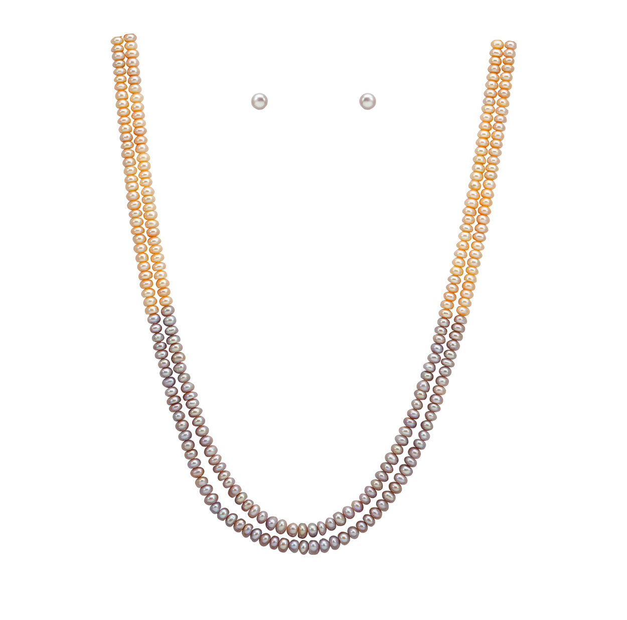 4.0-5.0mm Multicolor Button Freshwater Pearl Necklace Set - A Quality