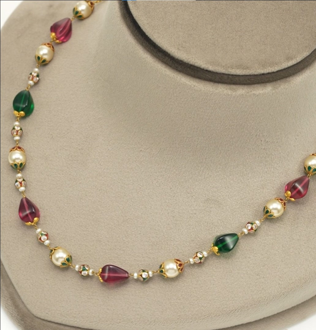Precious Ruby Emerald Necklace