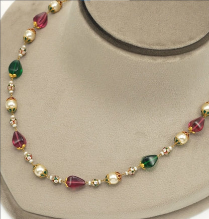 Precious Ruby Emerald Necklace