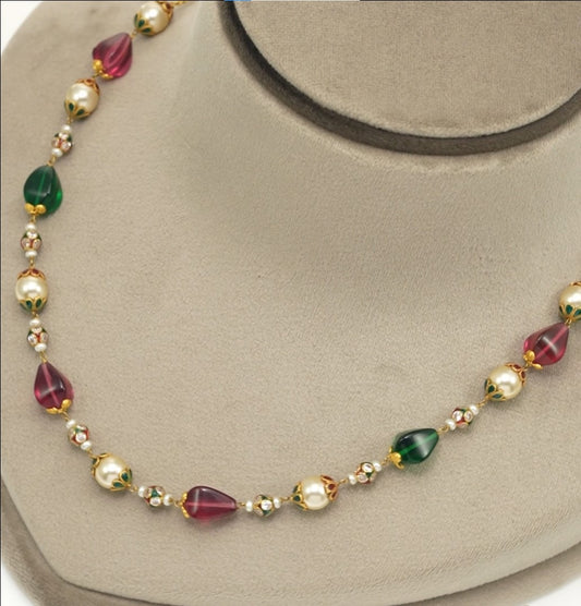 Precious Ruby Emerald Necklace