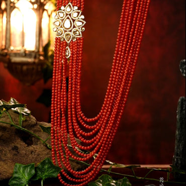 Unique Gold Coral Side Pieces Necklace