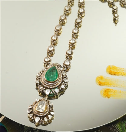 Aristocratic Emerald Polki Necklace