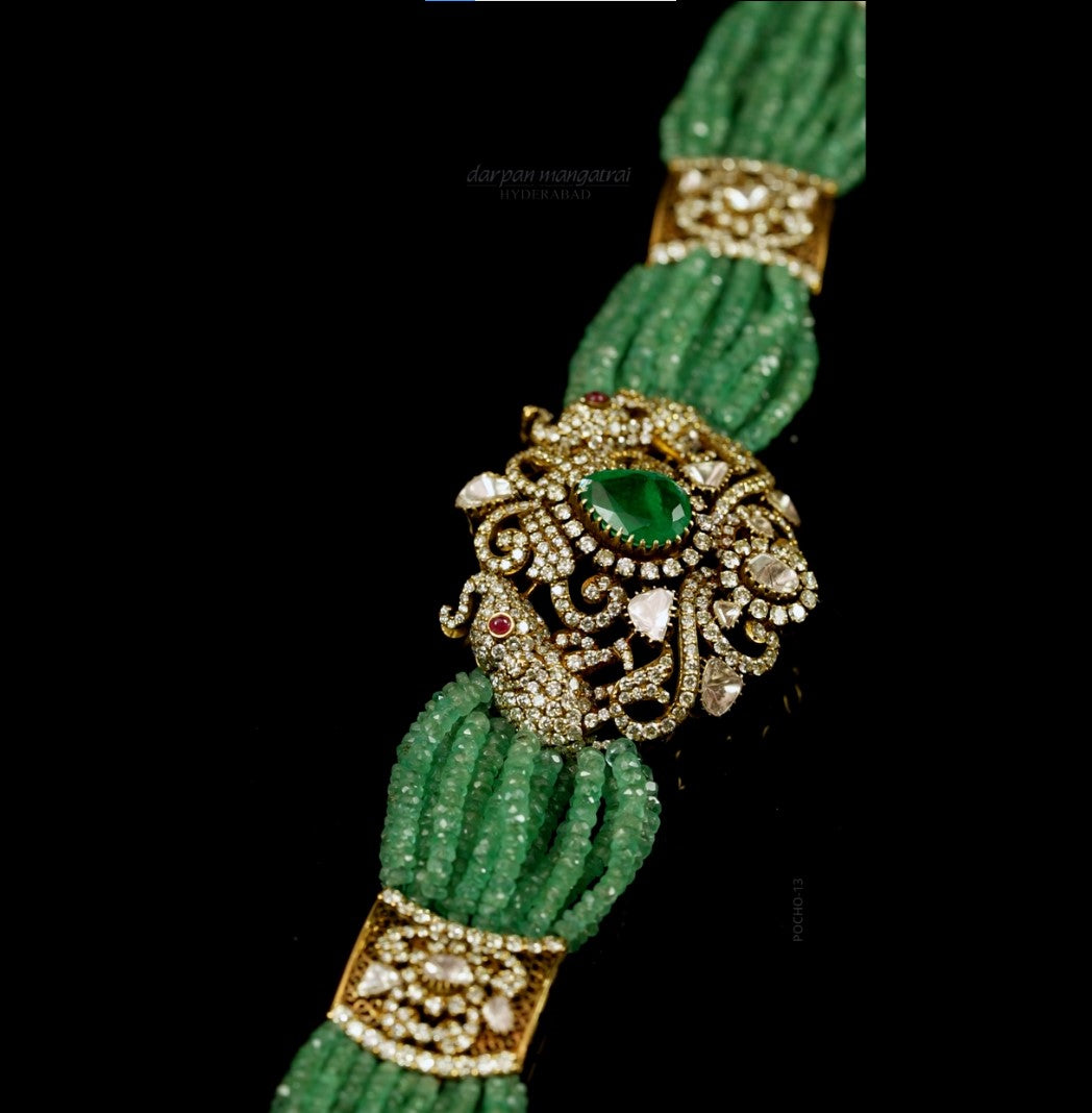 Vintage Emerald With Polki Choker