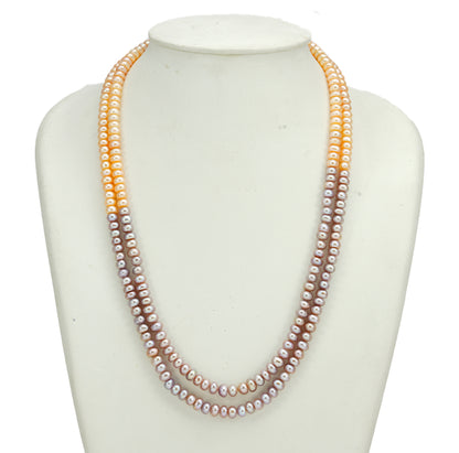 4.0-5.0mm Multicolor Button Freshwater Pearl Necklace Set - A Quality