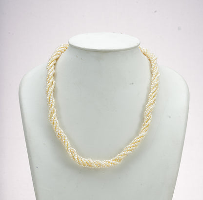 1.0-2.0mm White Seed Freshwater Pearl Necklace Set - AAA Quality